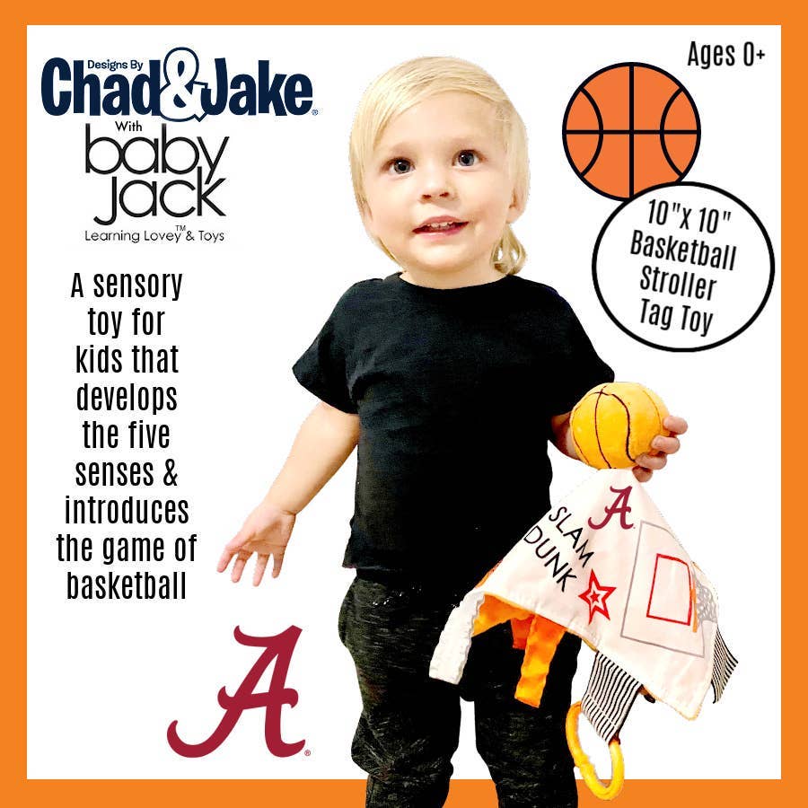 Alabama Crimson Tide Stroller Tag Toy Learning Lovey