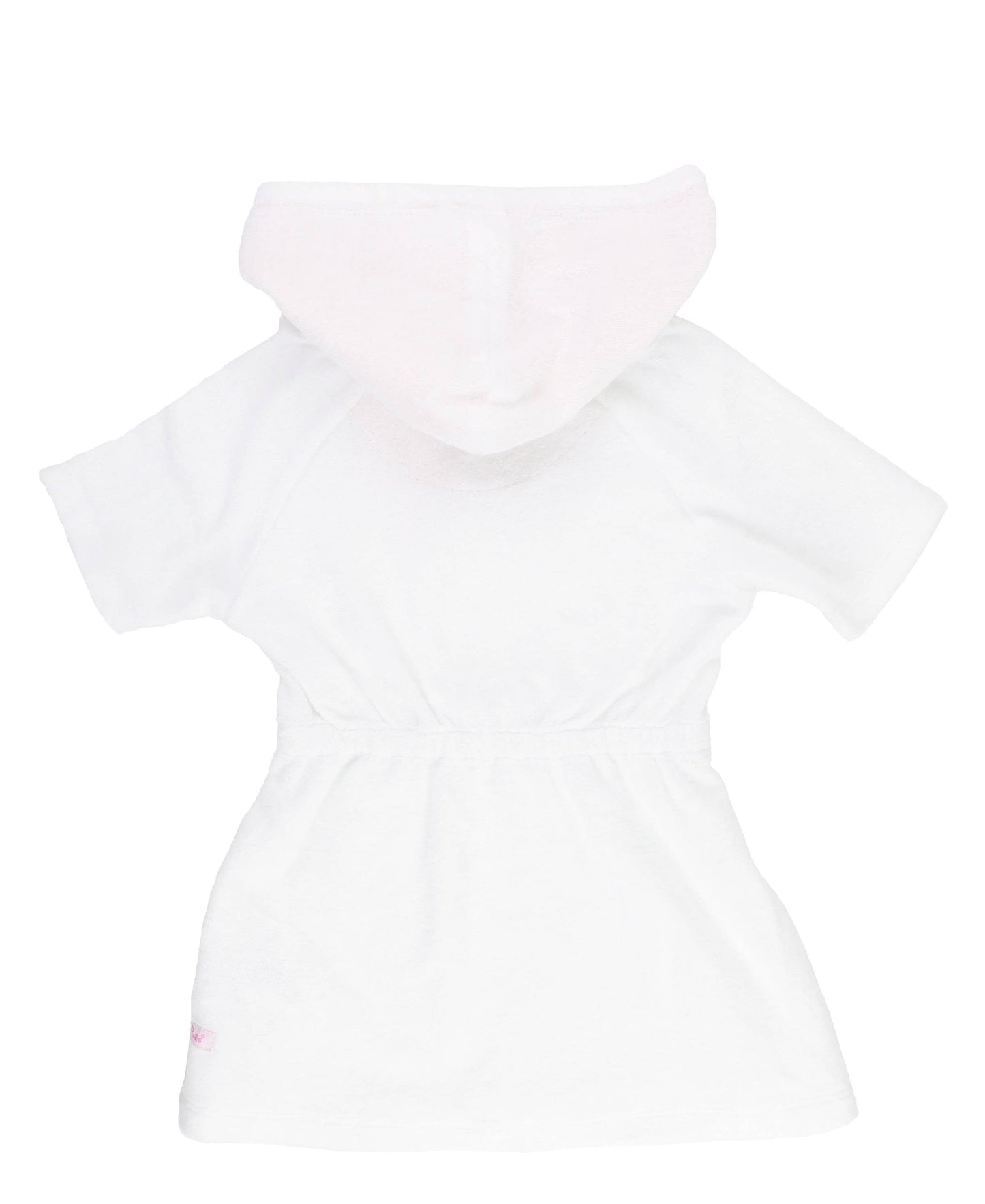 White w/ Pink Seersucker Terry Cover-Up