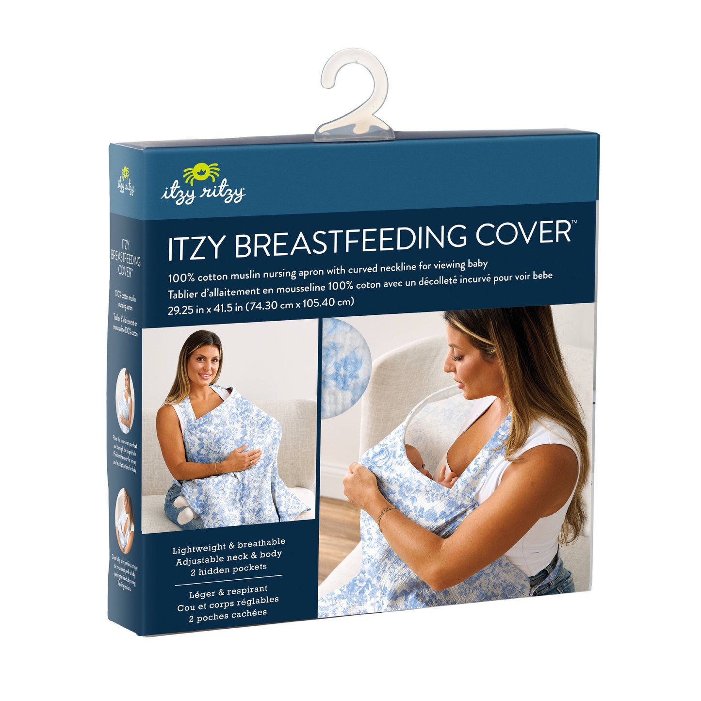 Itzy Breastfeeding Cover™ Blue & White