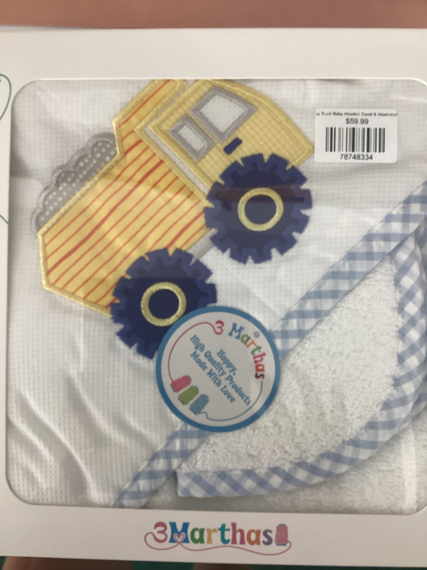 Dump Truck Baby Hooded Towel & Washcloth Set