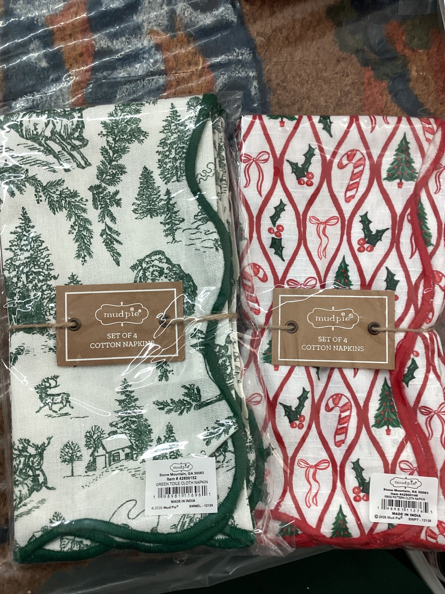 MudPie Christmas Napkin Sets