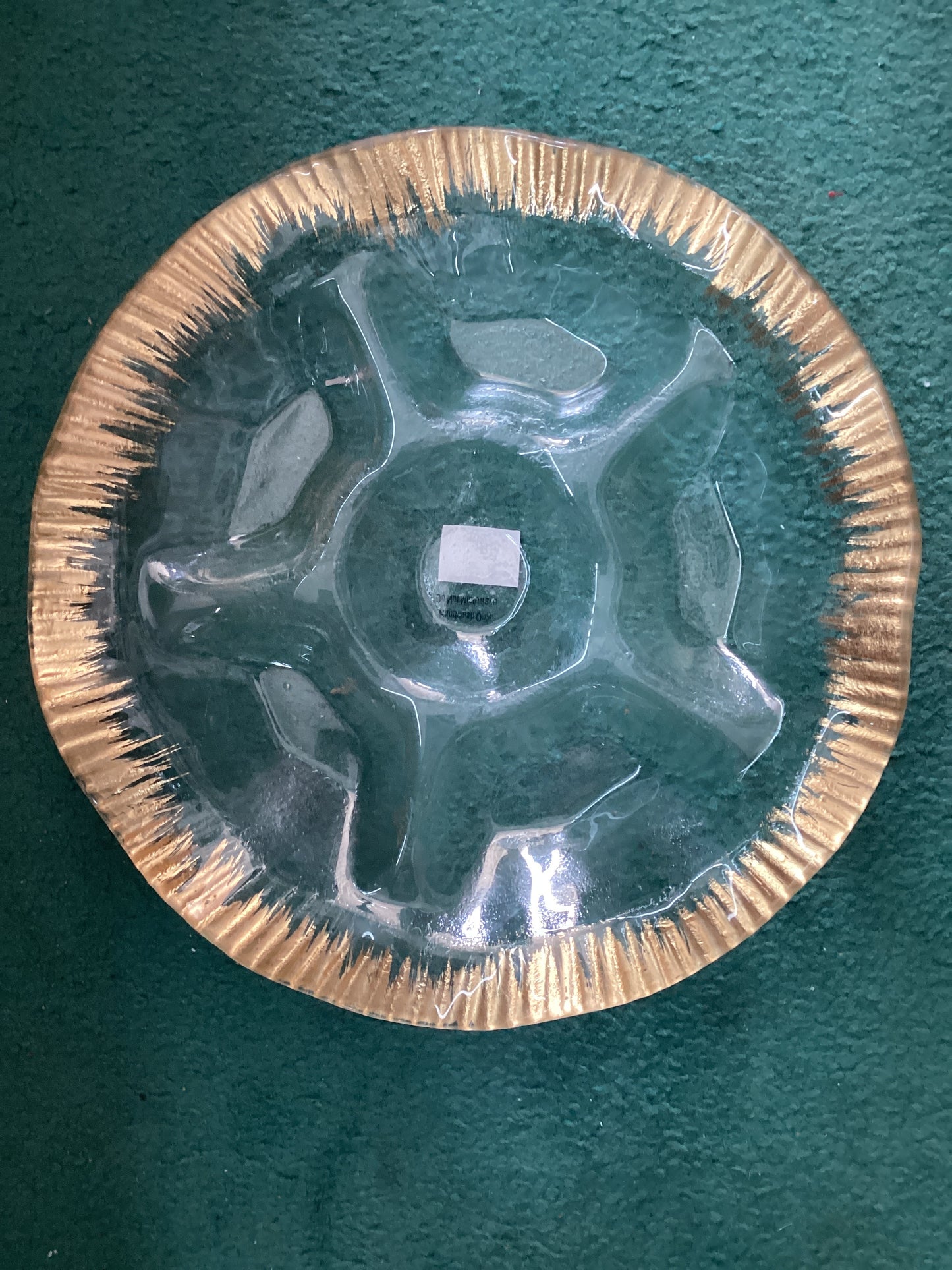 Gold Ruffle Divided Dish