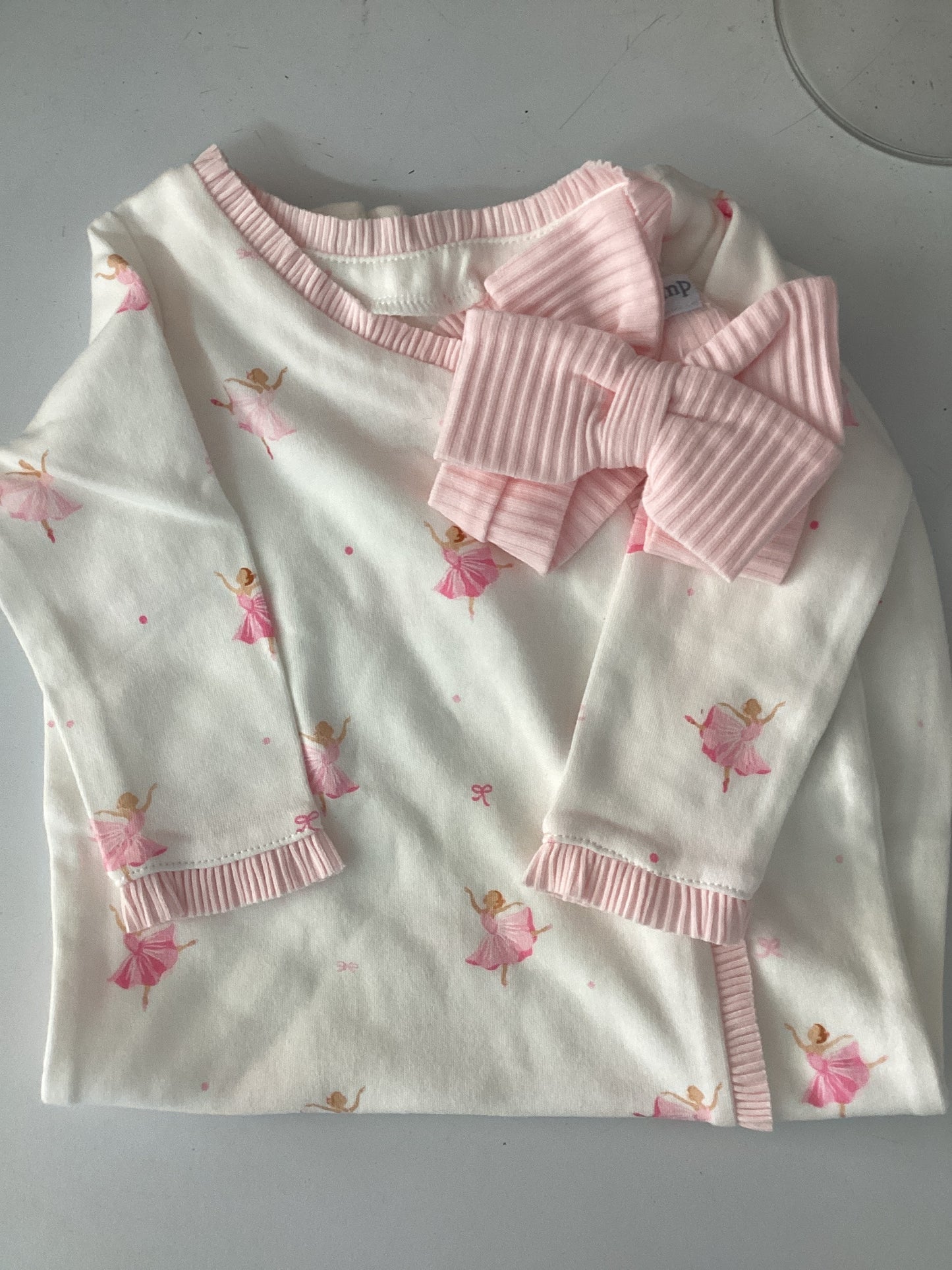 Ballet Gown White Print 0-3m