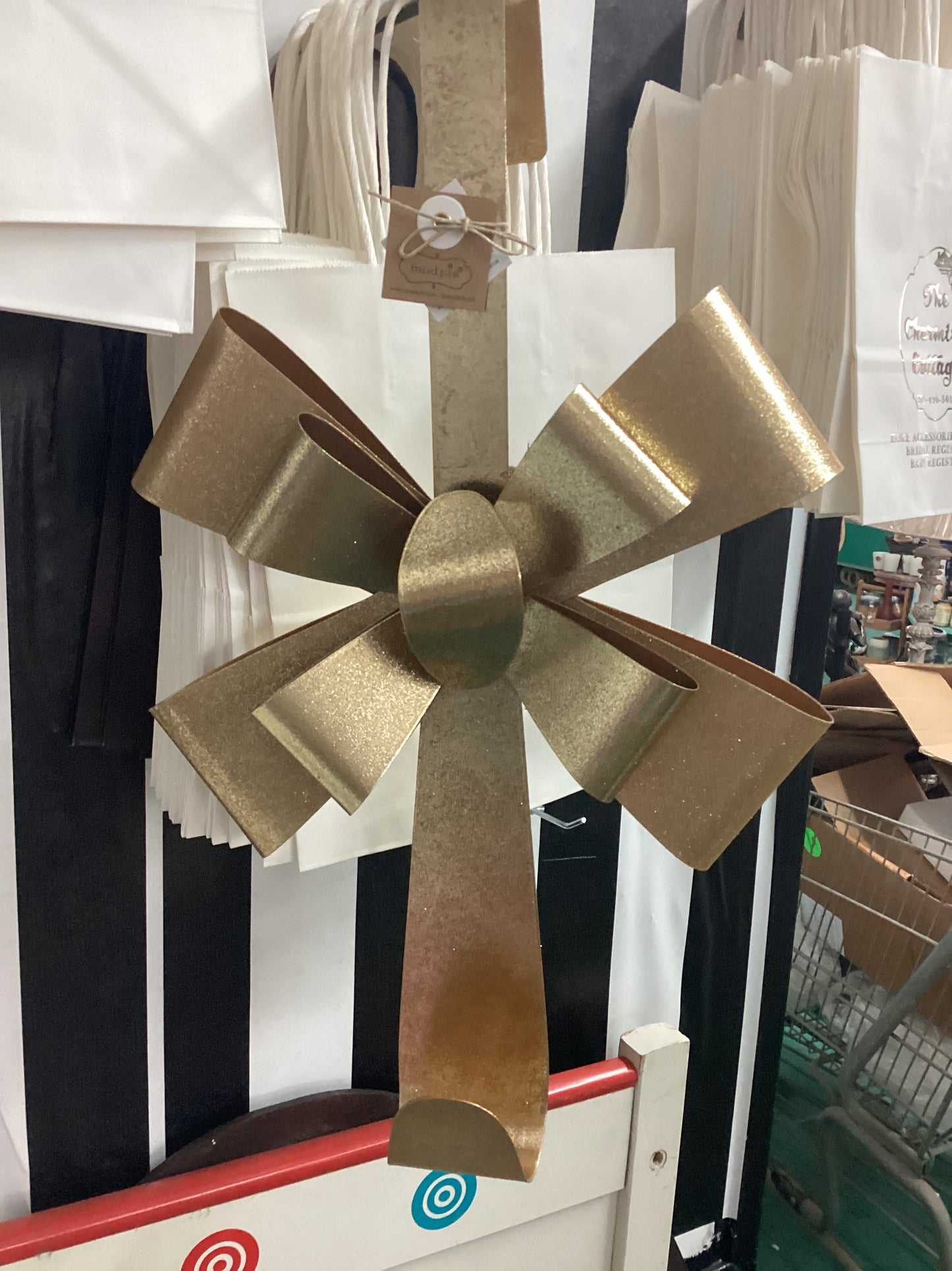 Gold Bow Wreath Hanger