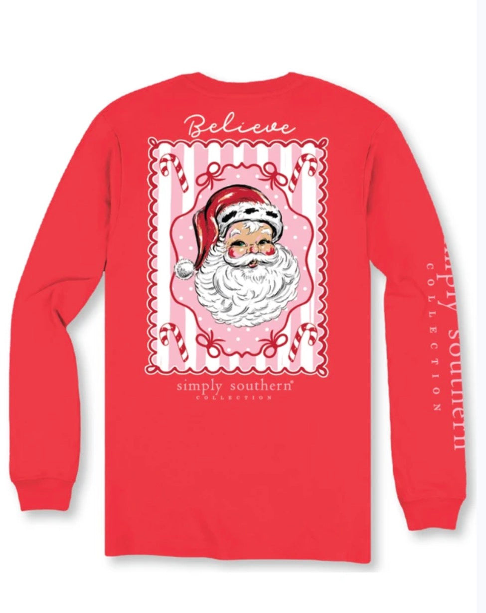 Simply Southern Red Santa Long Sleeve