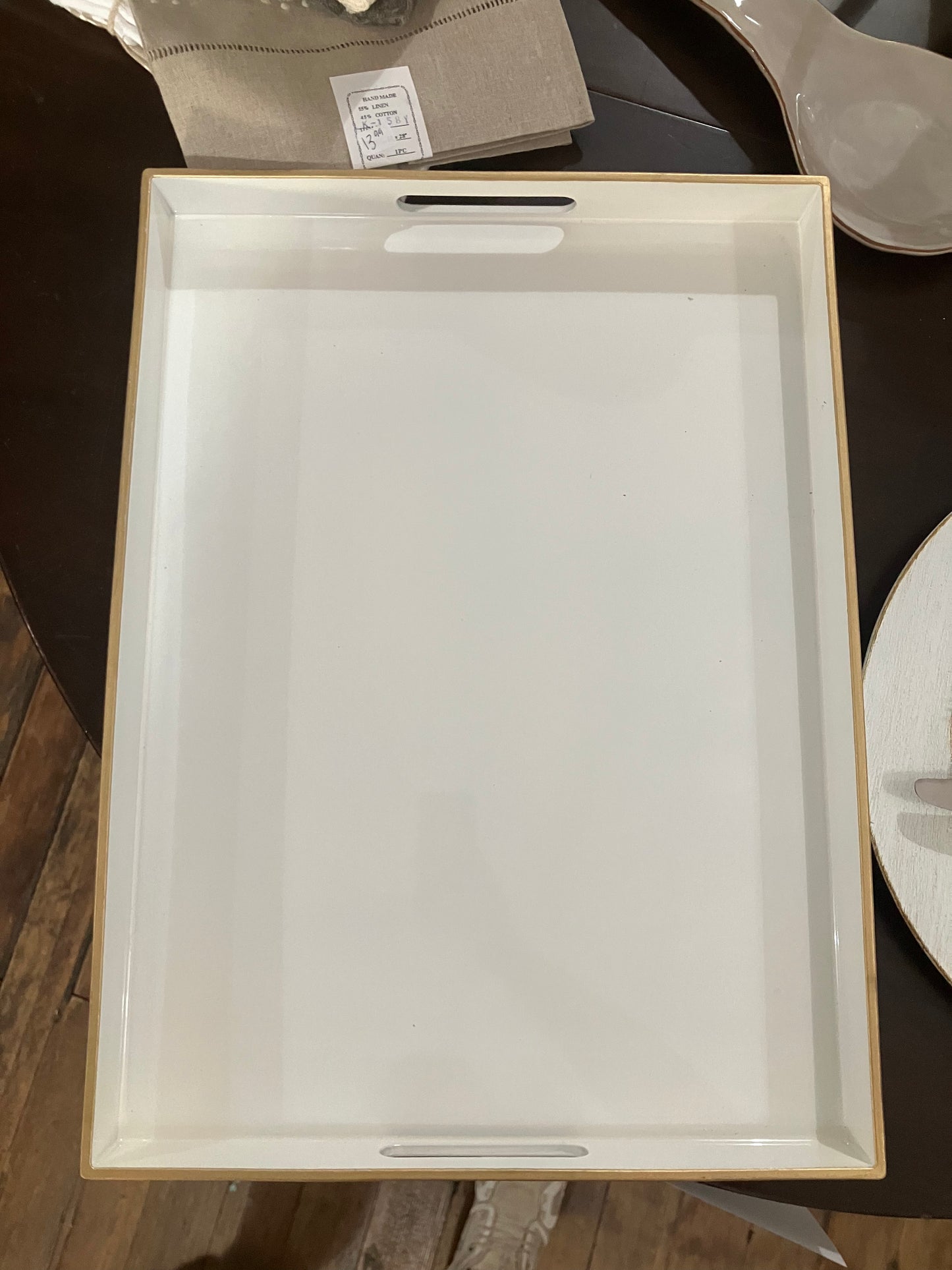 White tray with gold trim - Martin/Yeatman