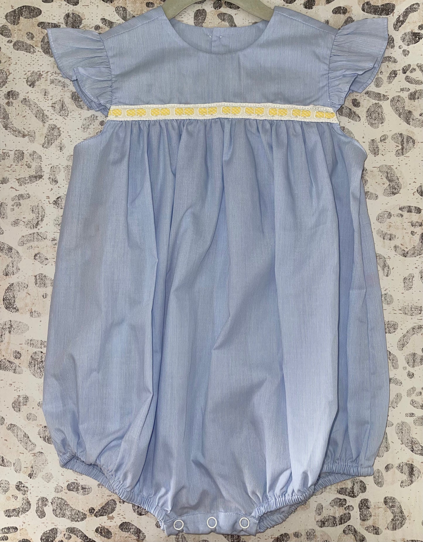 Remember Nguyen Blue Flutter Sleeve Bubble