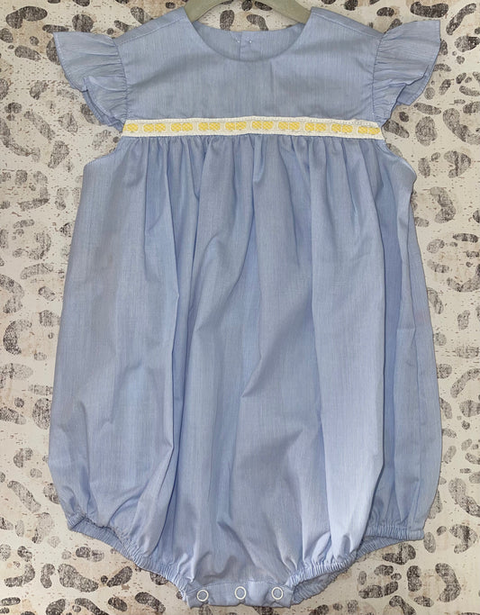 Remember Nguyen Blue Flutter Sleeve Bubble