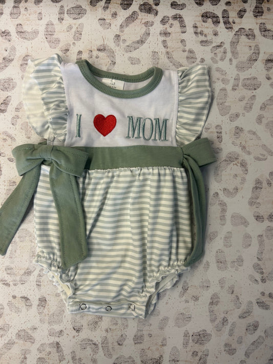 I Heart Mom G/W Bubble 0-3M -Johnson Baby