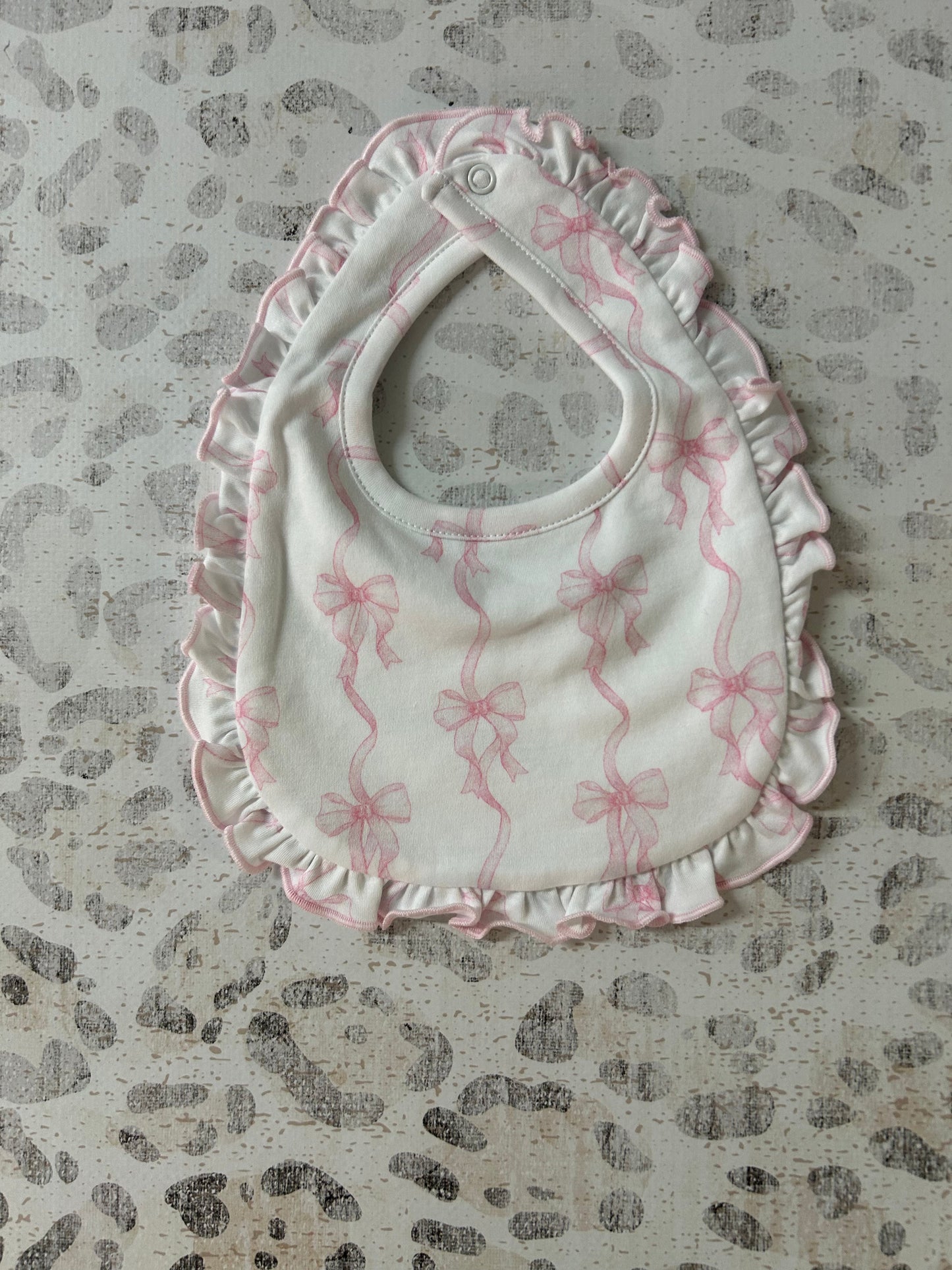 Baby Club Chic Coquette Bows Printed Bib with Ruffle