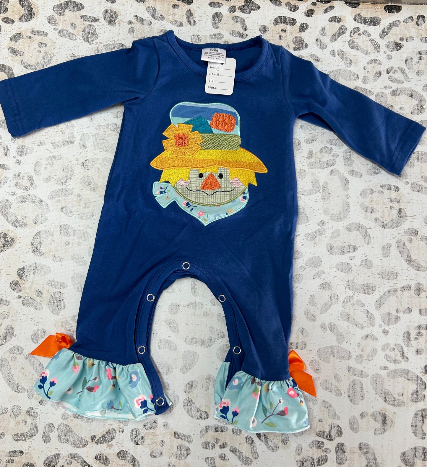 Royal Blue Scarecrow Romper
