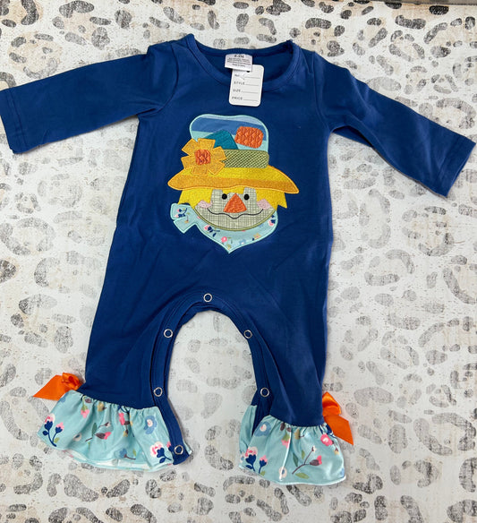 Royal Blue Scarecrow Romper