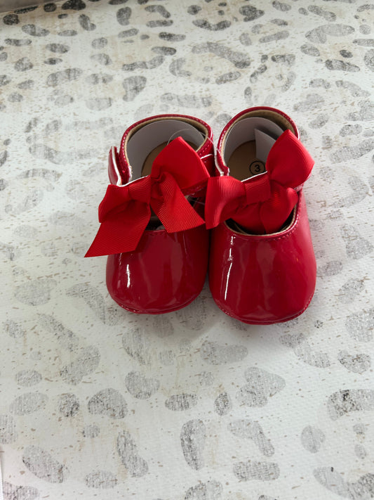 Red Bow Velcro Shoes