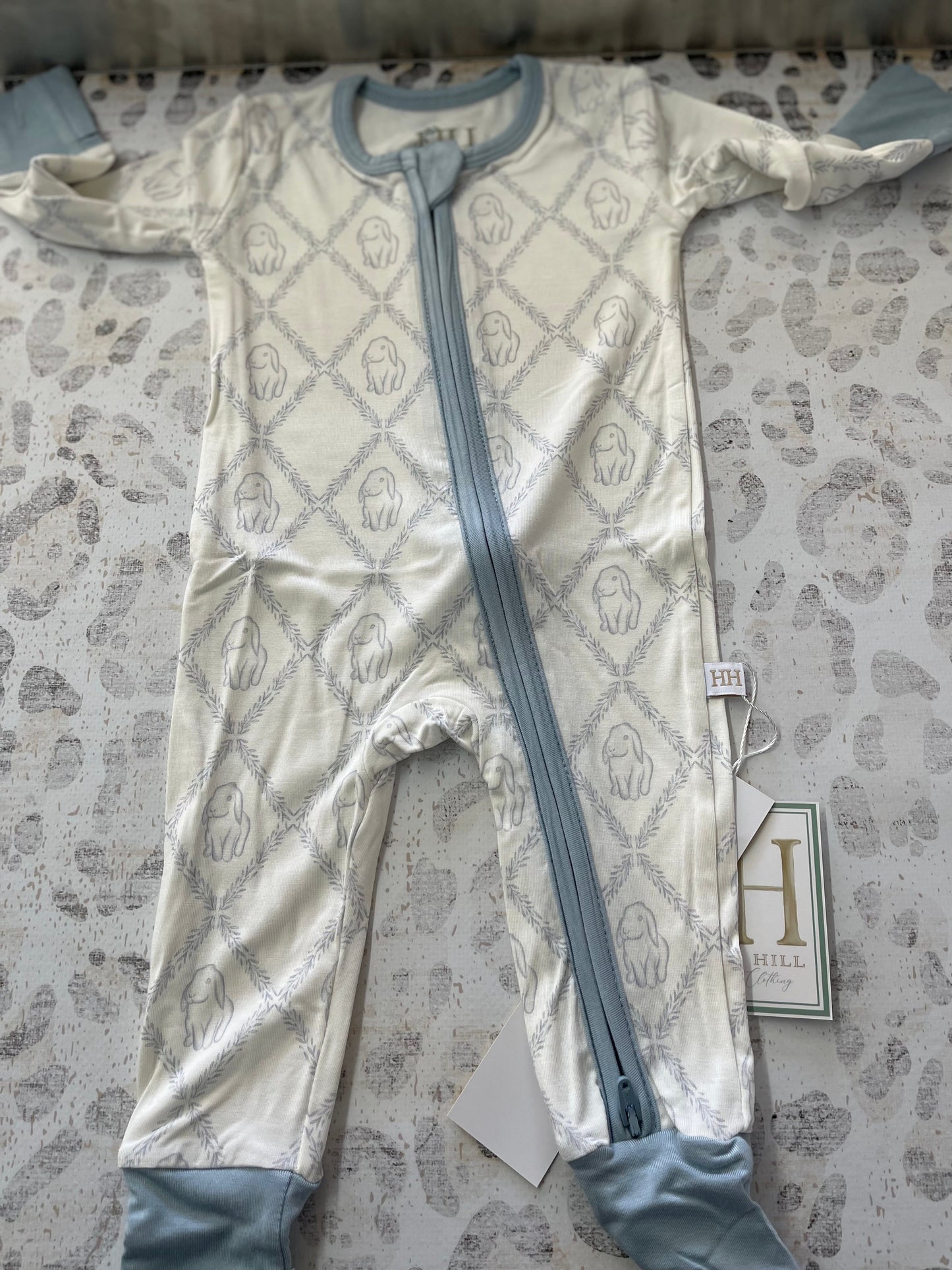 Hamner Hill Blue Dainty Double Zipper Romper