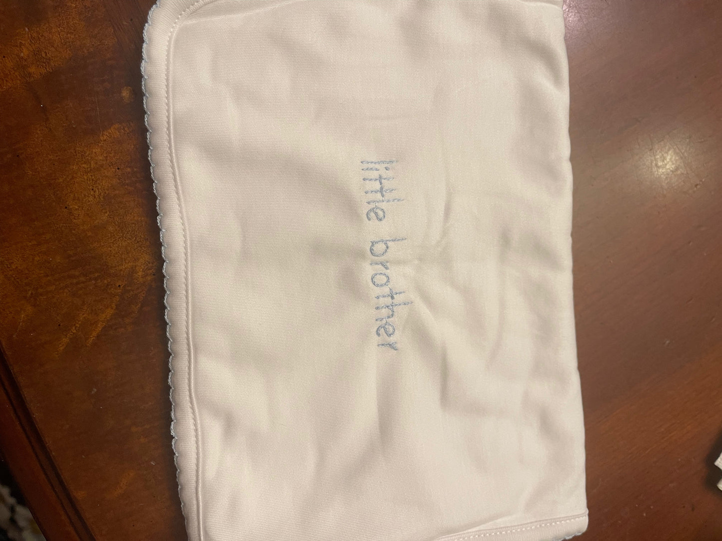 Magnolia Baby Little Brother Embroidered Receiving Blanket