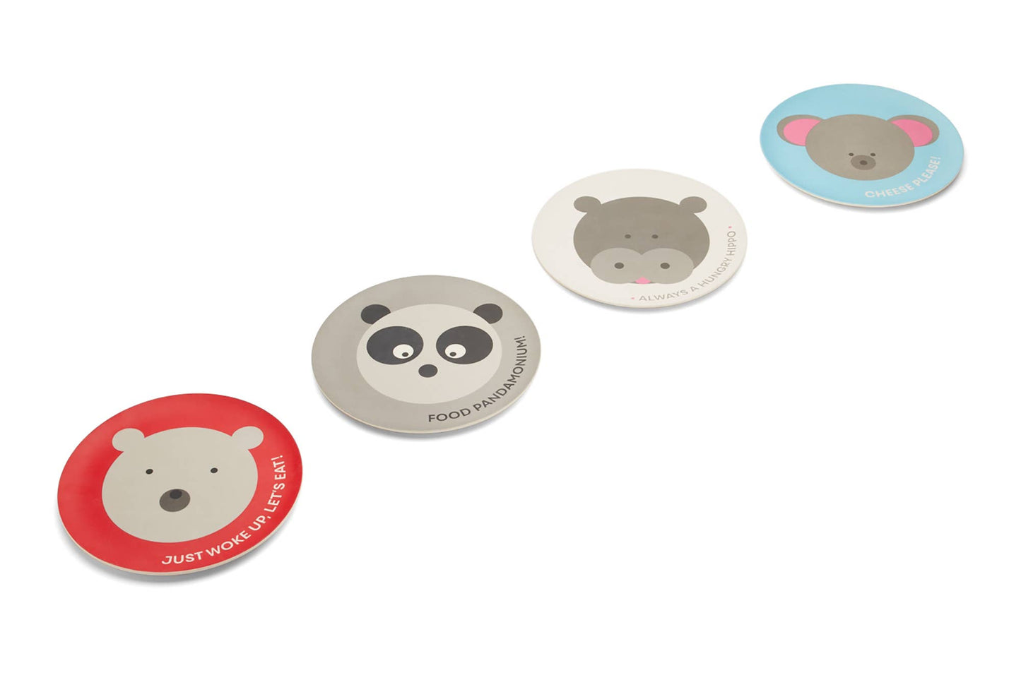 Red Rover Bamboo Animal Plates, Set of 4