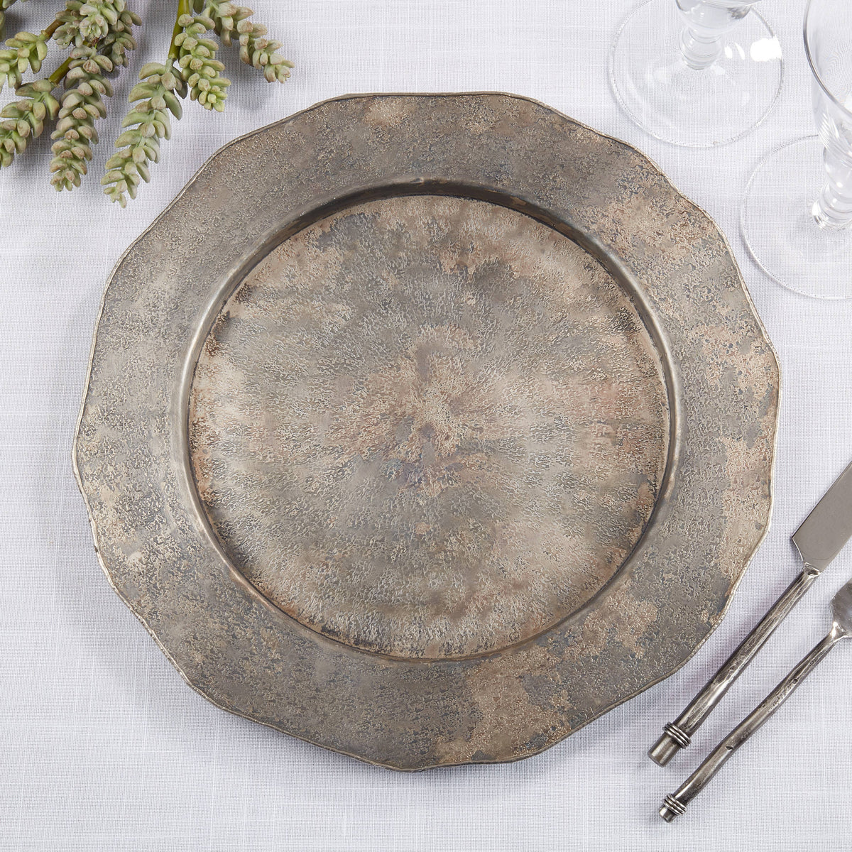 Scallop Edge Hammered Charger