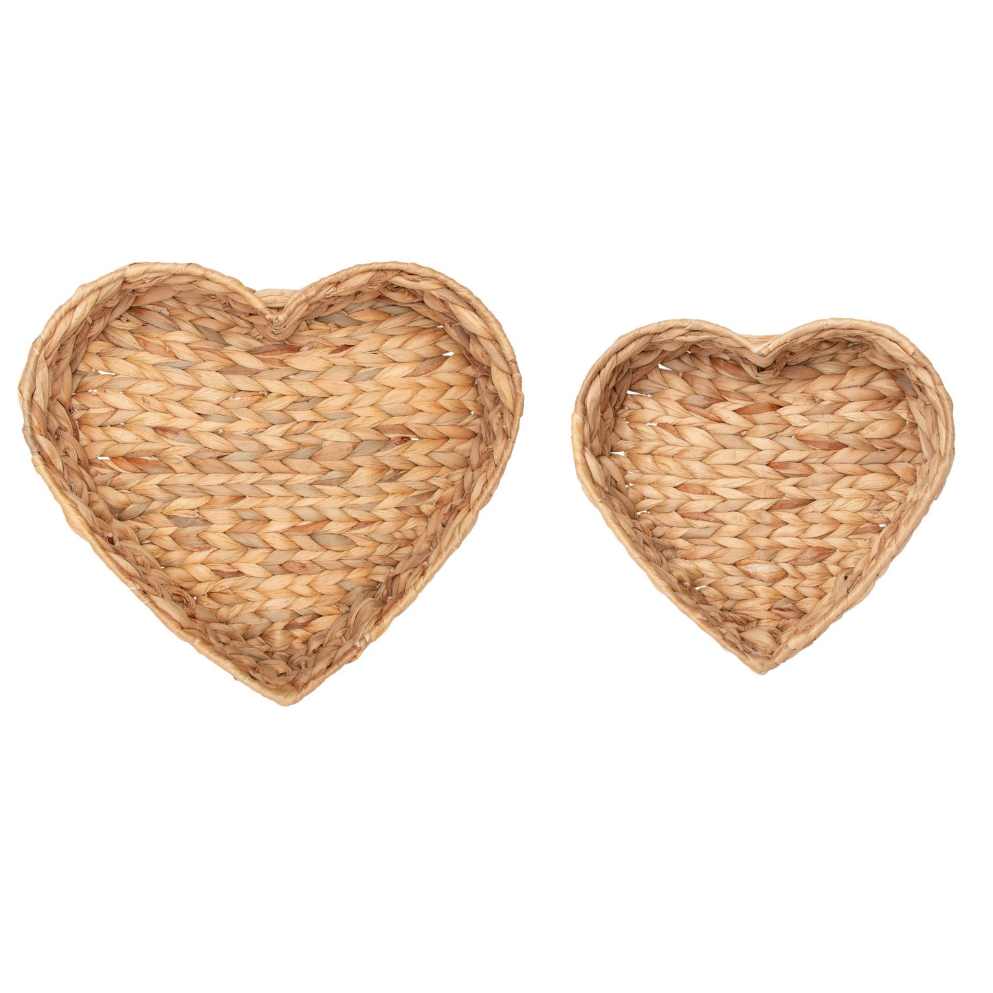 13.25" Long Water Hyacinth Heart Trays