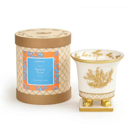 Seda France French Tulip Classic Toile Petite Ceramic Candle