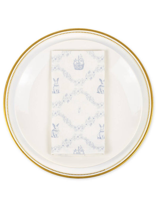 Morgan Bunny Napkin   White/Blue   18x18