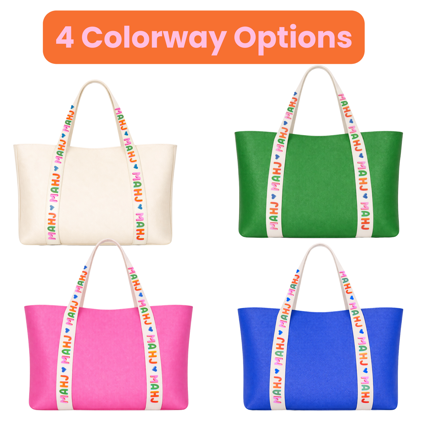 Mahjong Tote Bag Mahjong Tile Bag Leather | Pink *NEW*