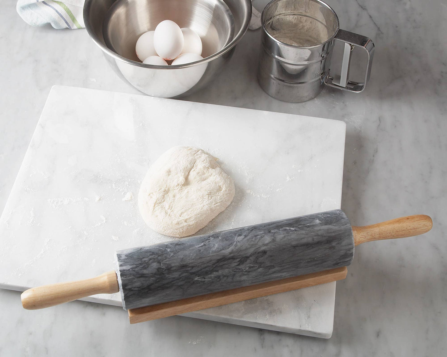 Fox Run Marble Rolling Pin, Black, 10"