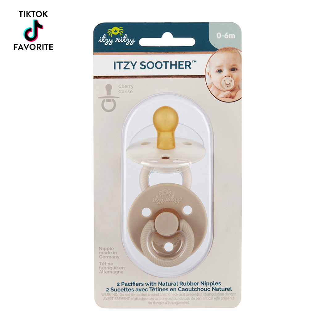 Itzy Soother™ Natural Rubber Paci Sets- Pink Bow