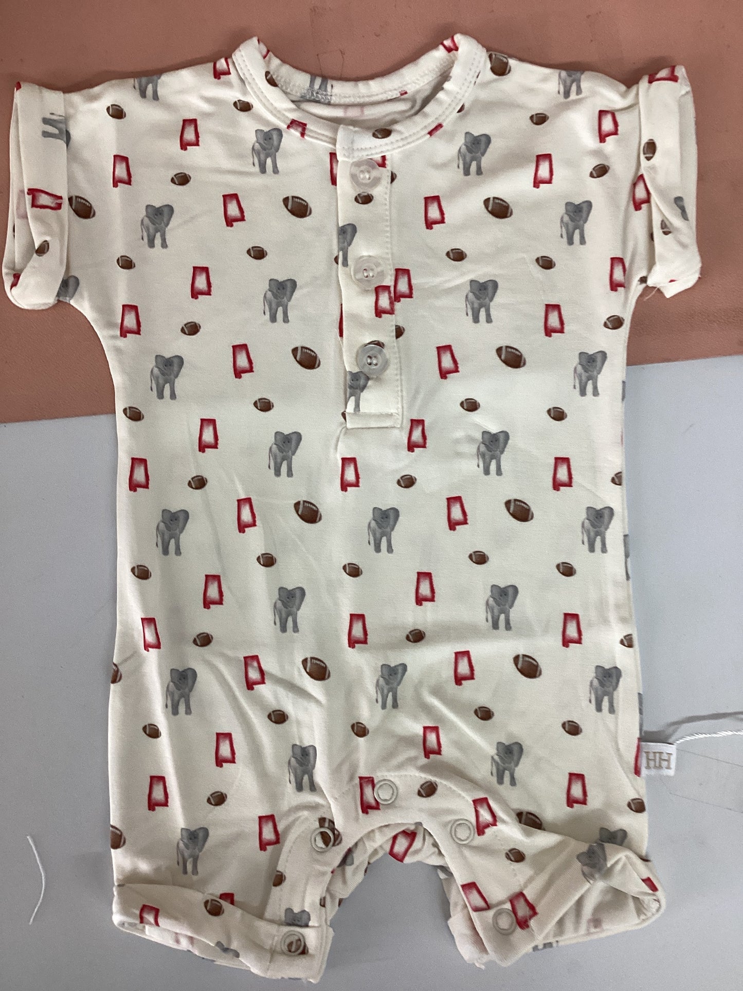 Hamner Hill Boys Elephant Button Romper