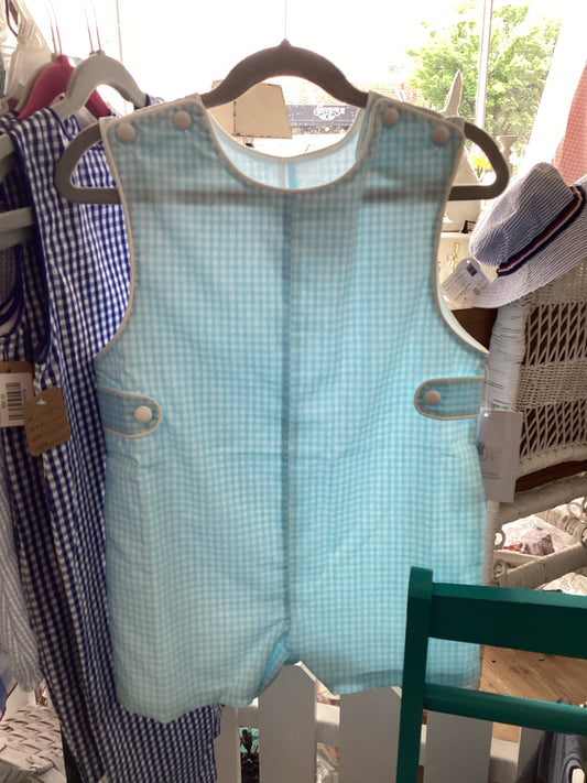 Remember Nguyen Blue & White Check Romper