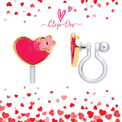CLIP ON Cutie Earrings | Hearts & Flowers | Valentines Day