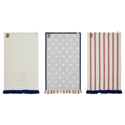 Hatteras Stars GBA Ruffled Tea Towel Set of 3