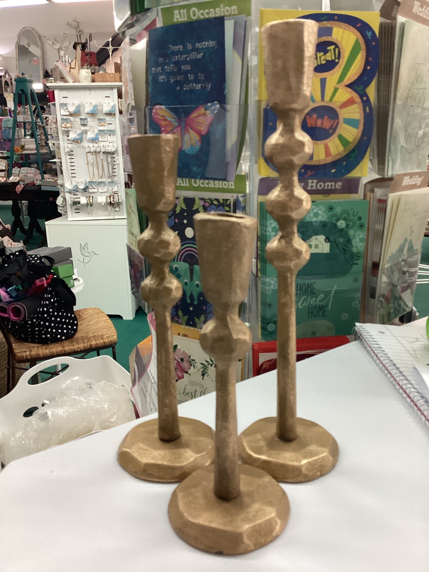 Gold Bubble Taper Holders