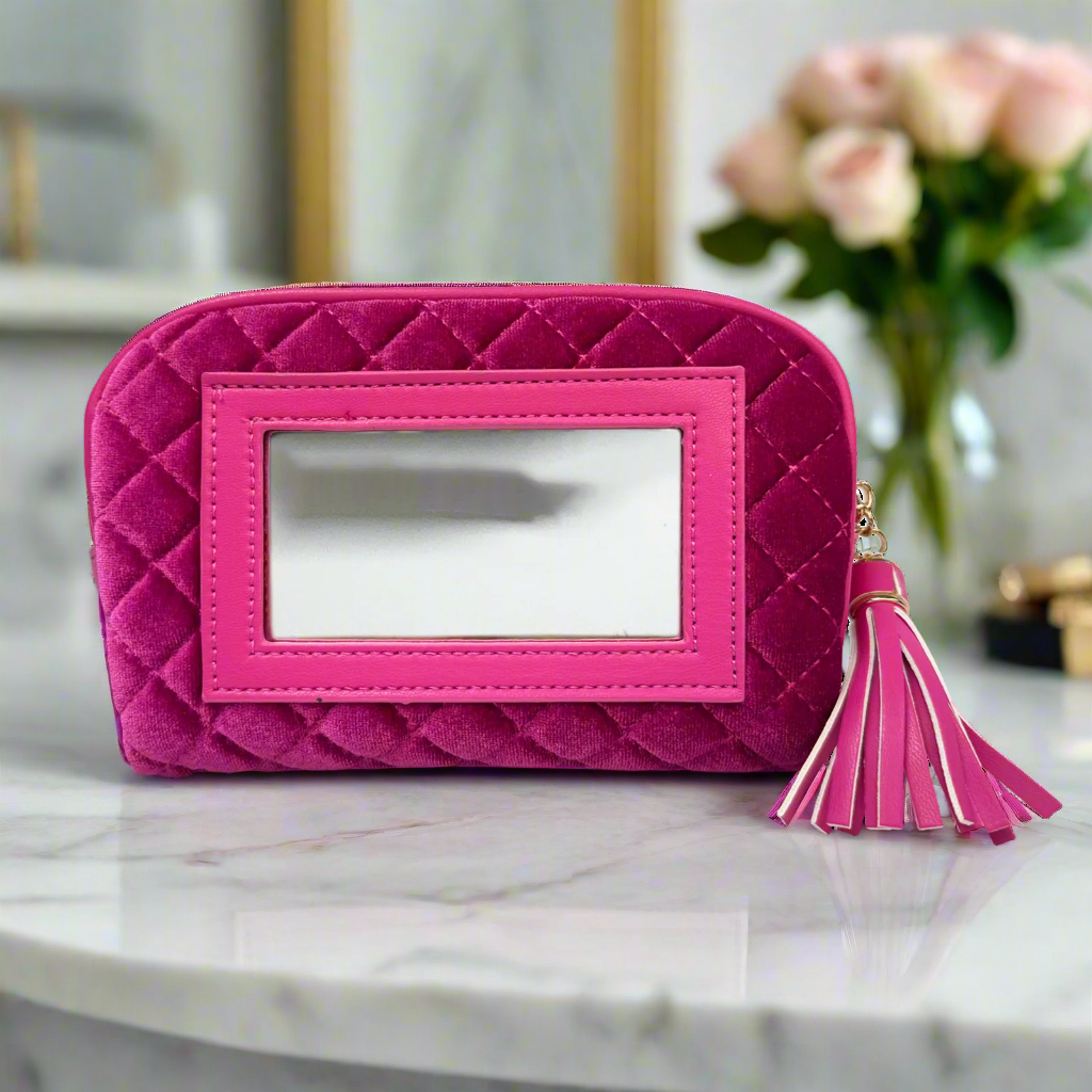PurseN Glam Makeup Case - Fuchsia Velvet