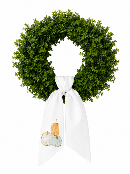 Autumn Pumpkin Trio Wreath Sash 