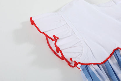 Red, White and Blue Flutter Romper