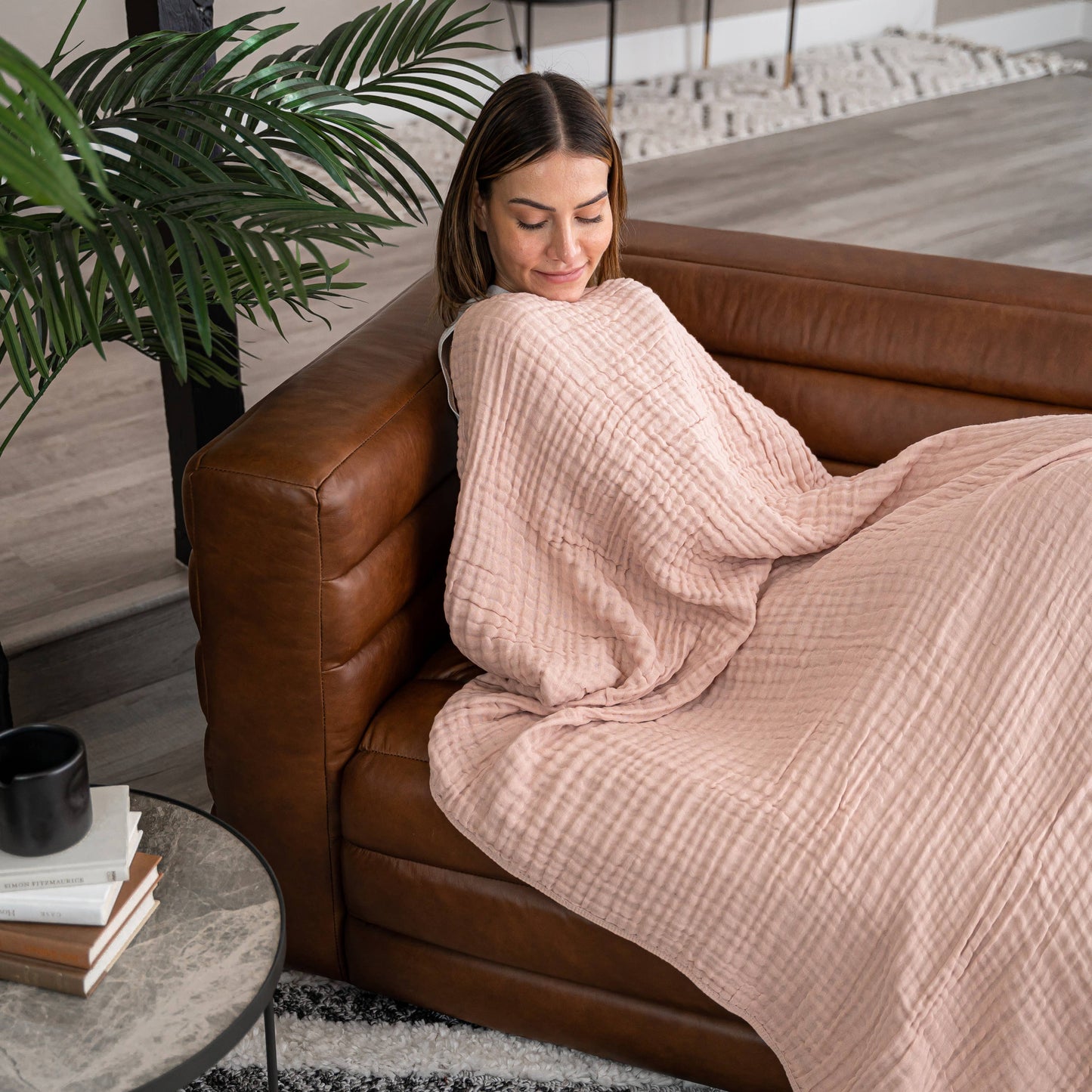 Muslin Blanket for Adults, 6-Layer Bedding by Comfy Cubs