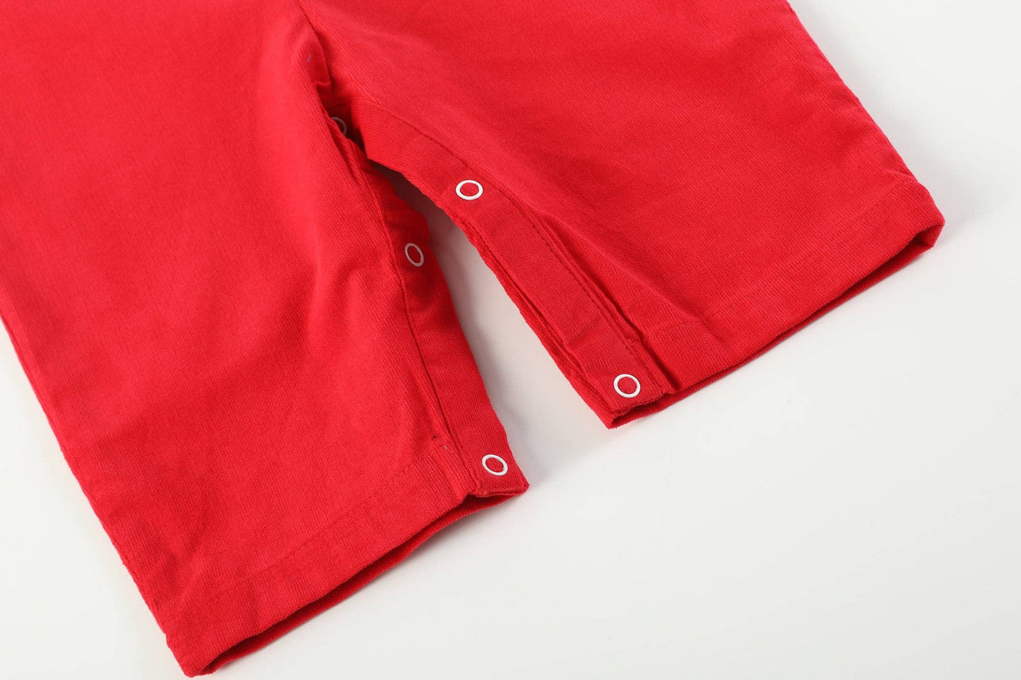 Red Corduroy Christmas Smocked Overalls