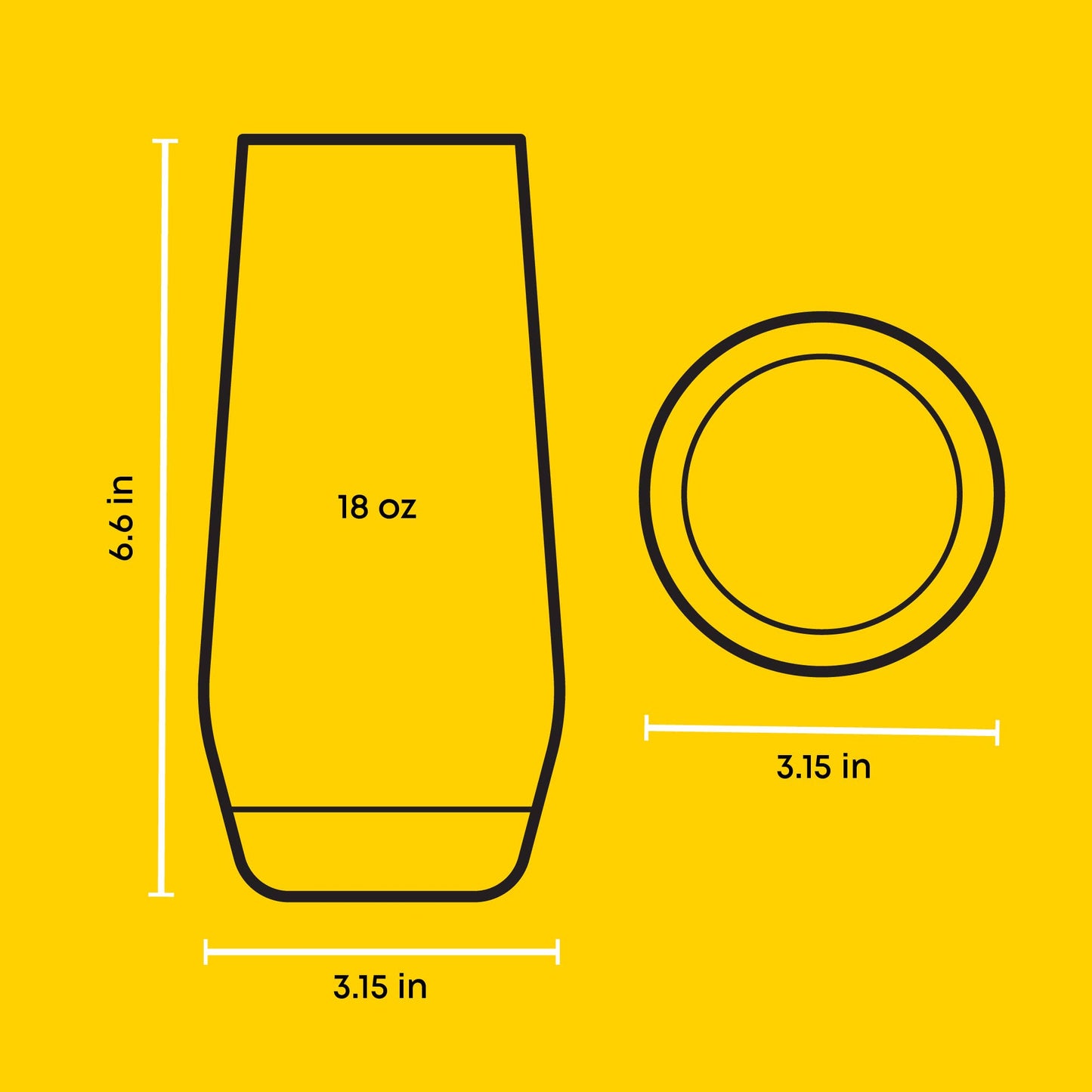 Gwen Highball Everyday Drinking Glasses 18 oz, Set of 4