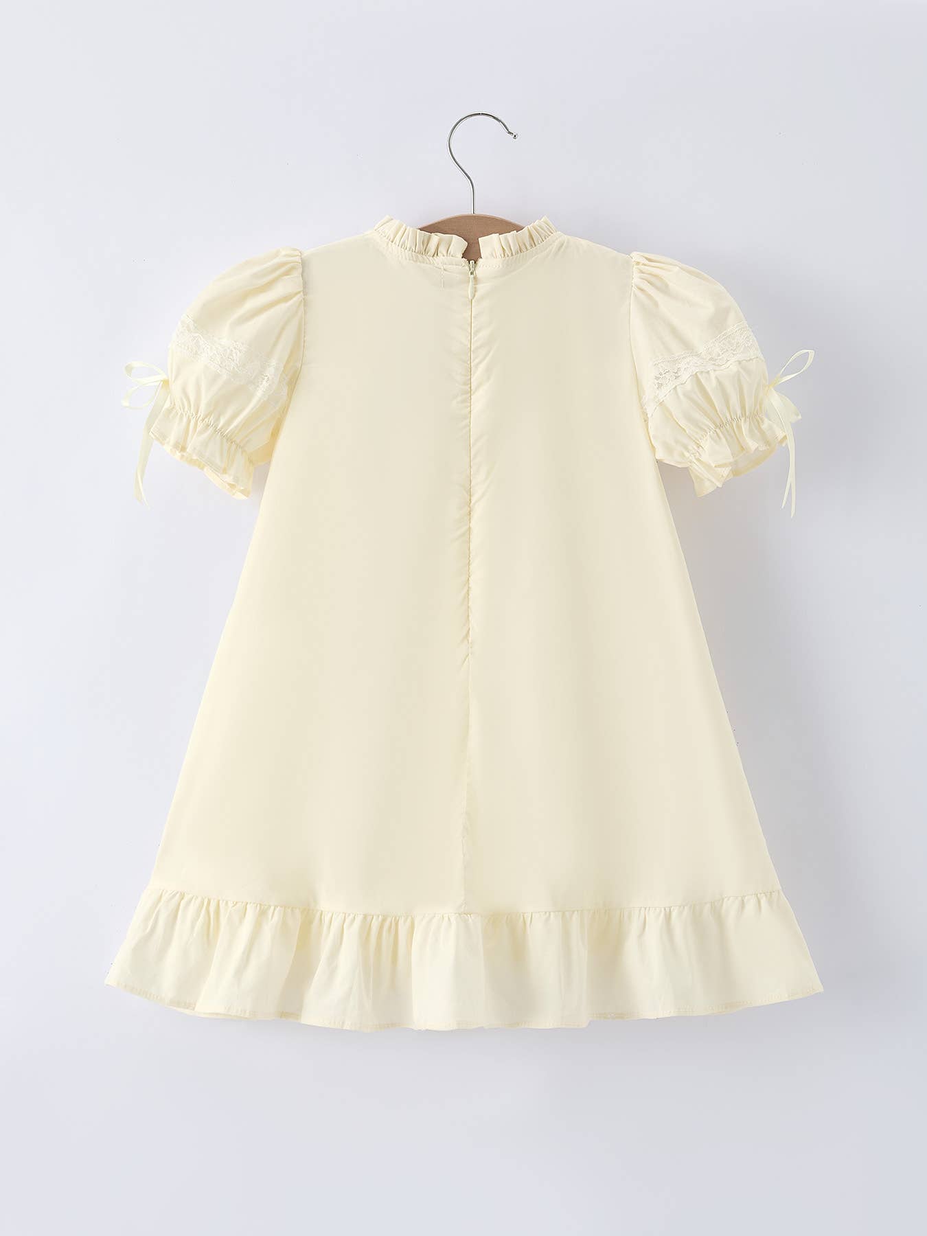 Embroidered Lace Girls' Short-sleeved Dress