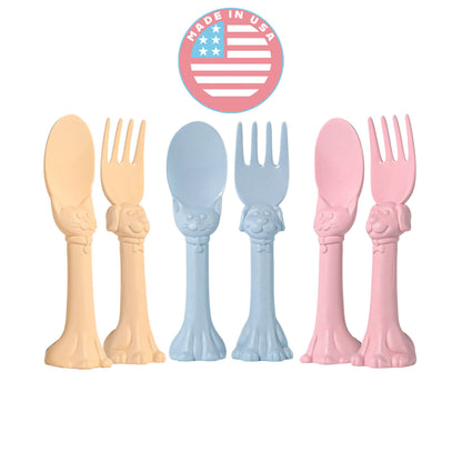 Spoon la la Toddler Utensils Set - 6 Pack Made in USA
