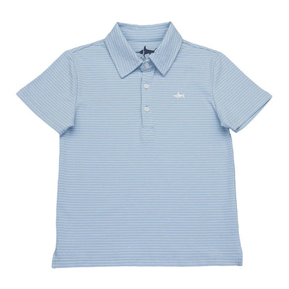 Banks Boys SS Polo Light Blue/White Stripe 