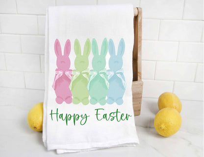 Personalized Flocked Easter Bunny Tea Towel
