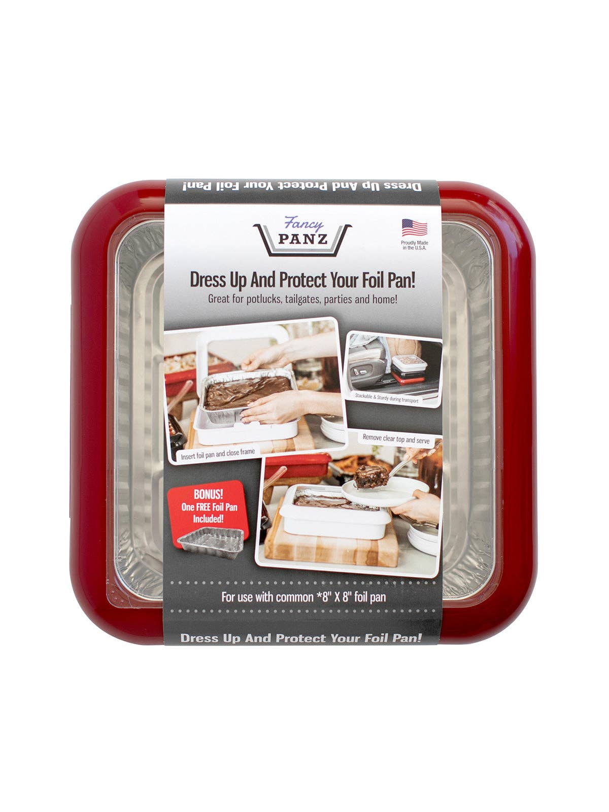 Square Set - 8 x 8 Pan Frame w/ Lid & Serving Spoon - Red