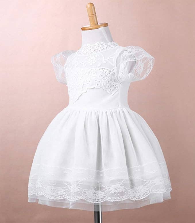 White Victorian Lace Little Girl Dress