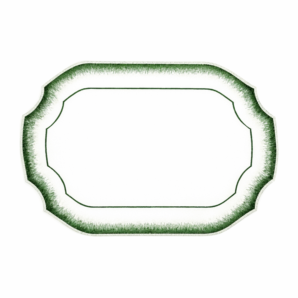 Green Embroidered Border 14"x20" Placemat