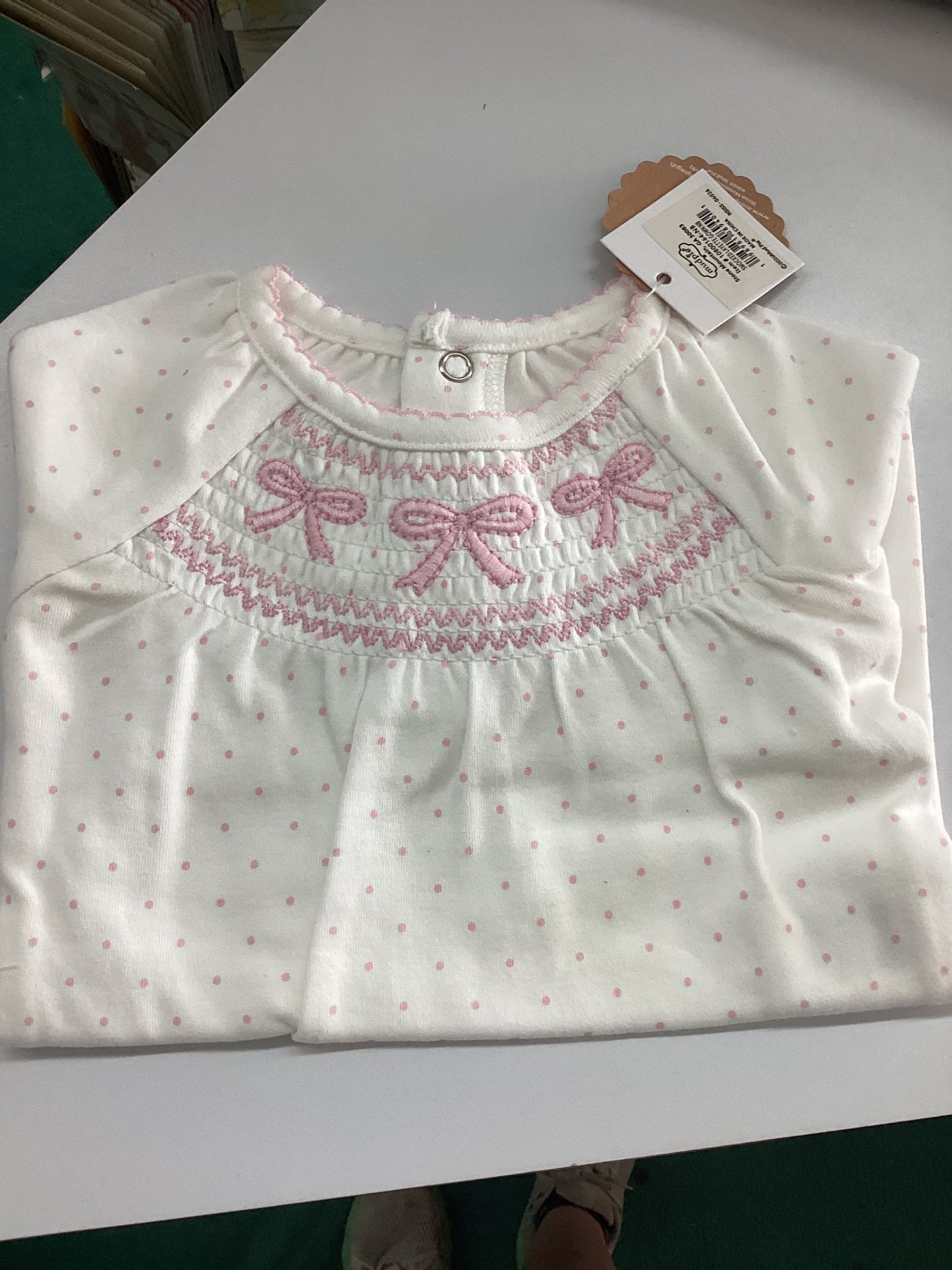 Pink Bow Smocked Gown