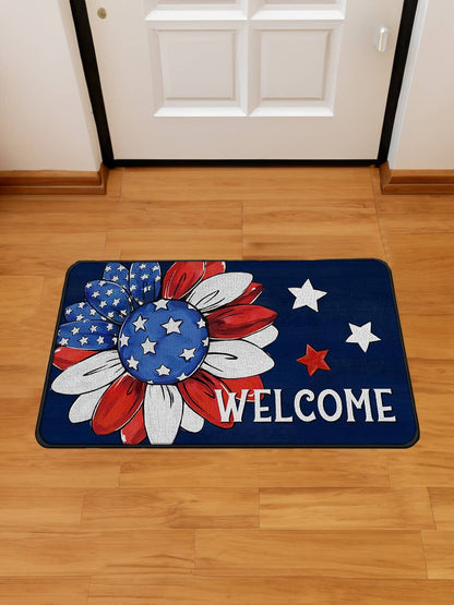 American Flag Sunflower Print Fashion Door Mat