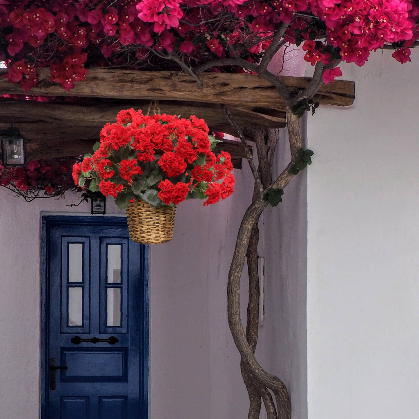 18-Inch Red Geranium Artificial Flower