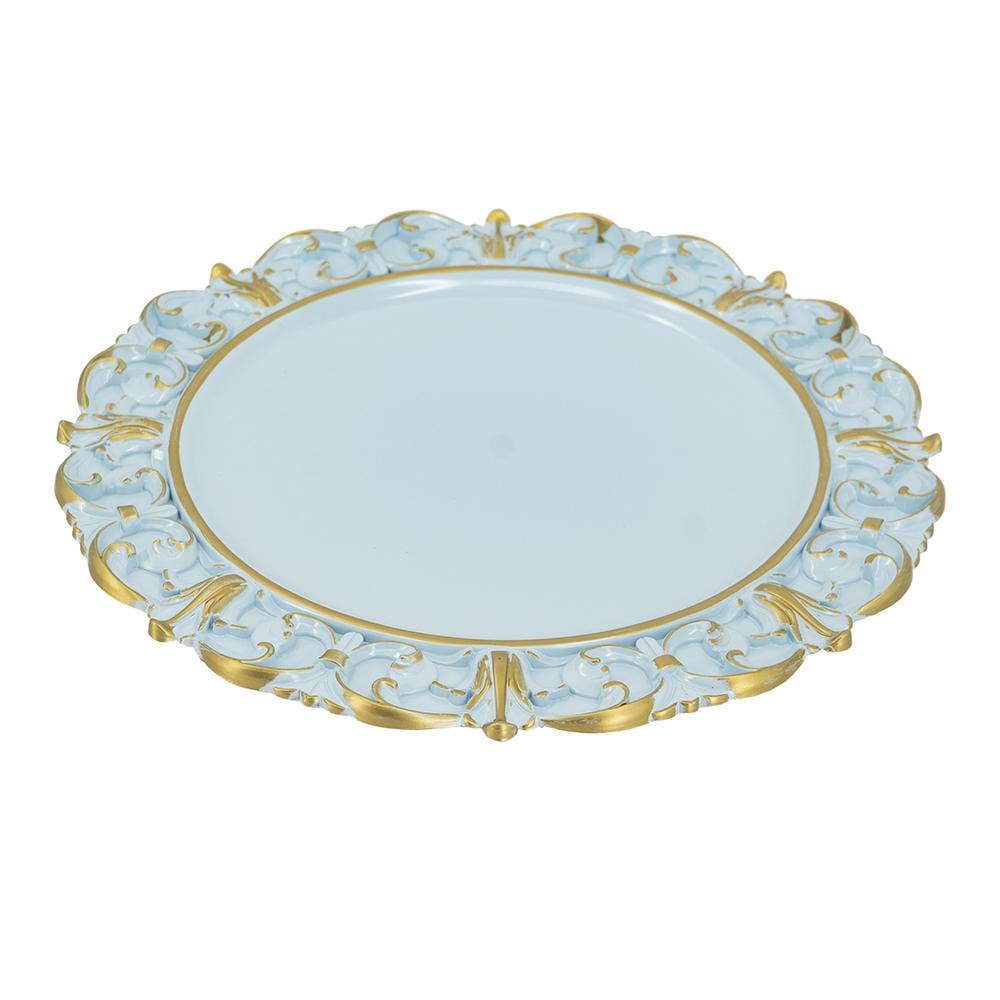 D14" Azure Baroque Plastic Charger