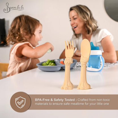  Spoon la la Toddler Utensils Set - 4 Pack Made in USA